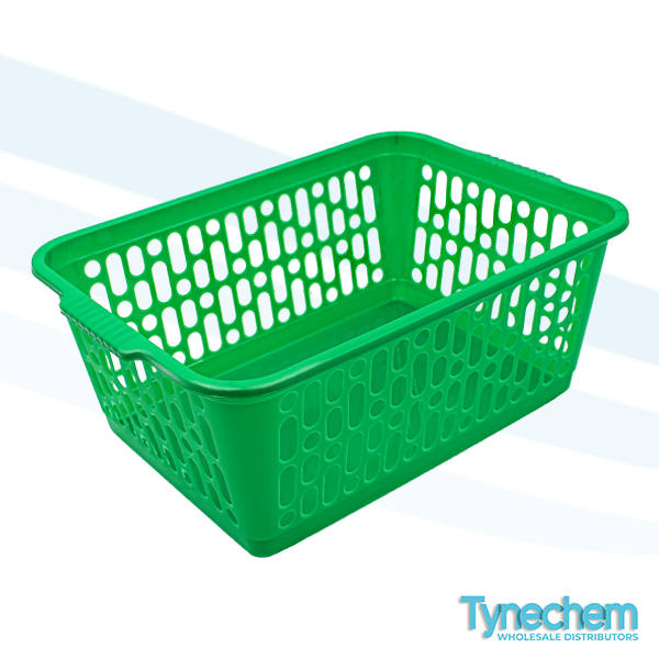 PLASTIC HANDY BASKETS LARGE GREEN TYNECHEM