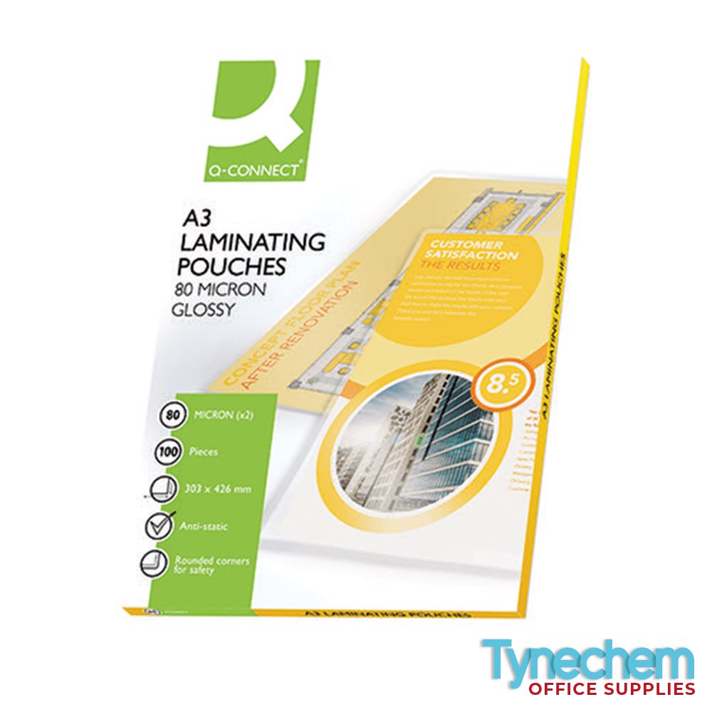 QConnect A3 Laminating Pouch 160 Micron Tynechem