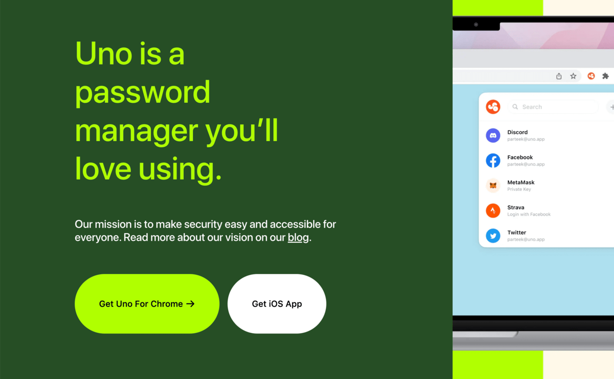 San Francisco Pro in action on uno.app Typ.io