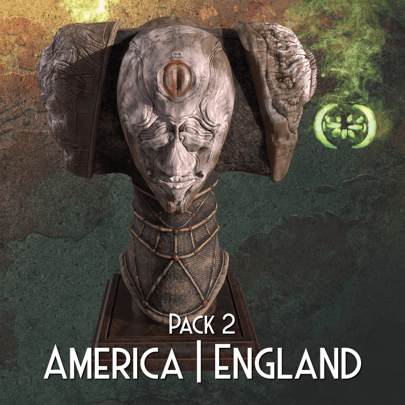Masks of Nyarlathotep 3D Prop Set Pack 2 America, England Type 40
