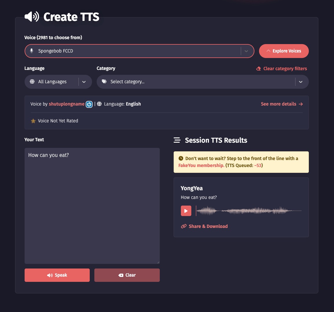 FakeYou Text to Speech Everything you need to know Typecast