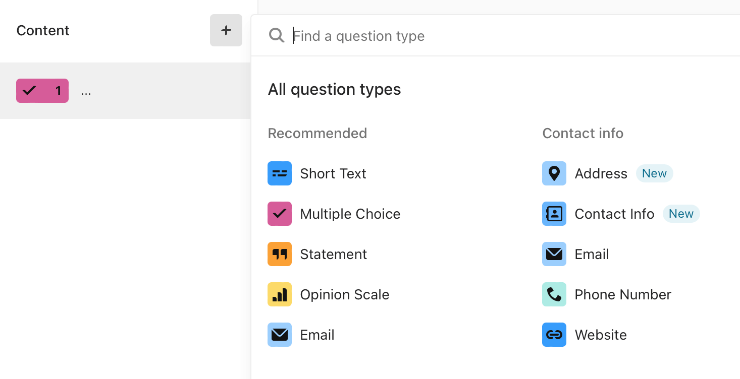 Address question Help Center Typeform
