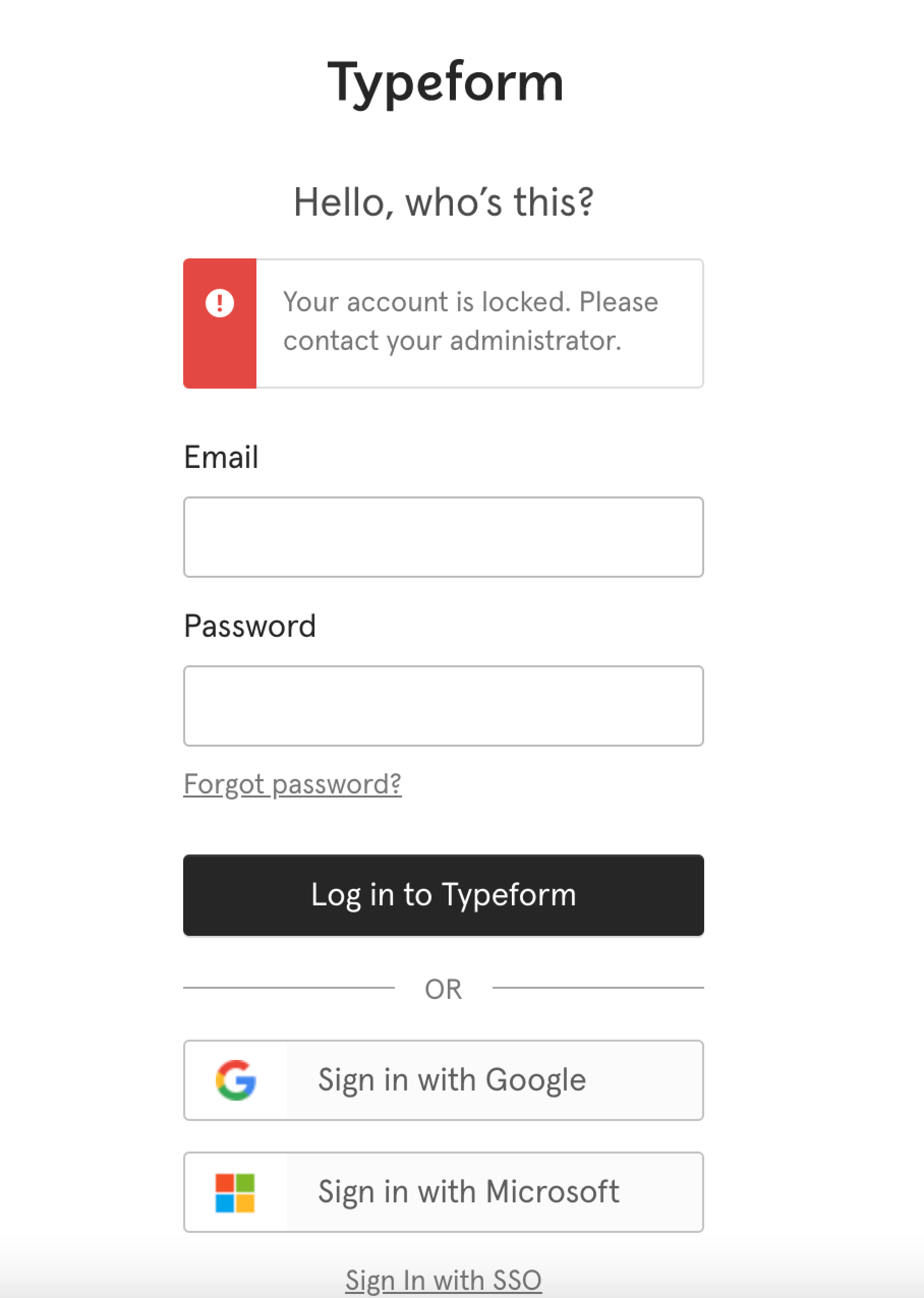 I can’t log into my account Help Center Typeform