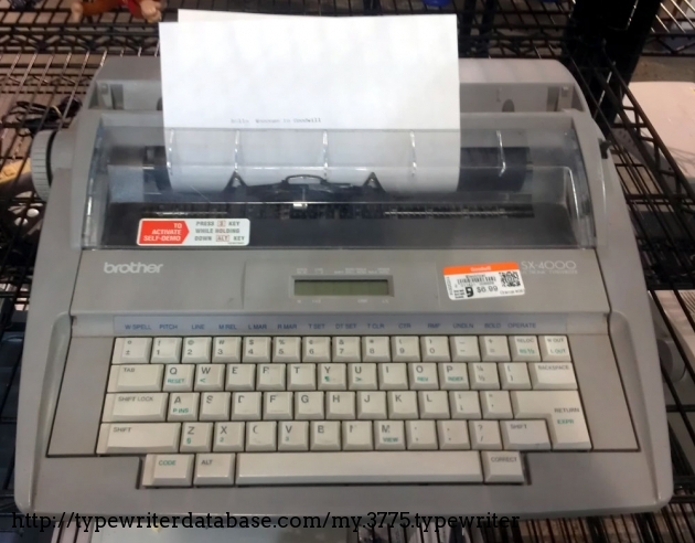 2008 Brother SX-4000 on the Typewriter Database