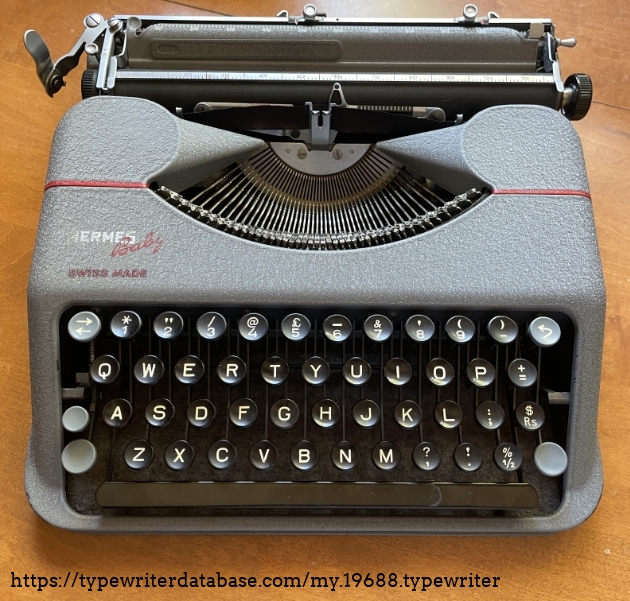 1952 Hermes Baby on the Typewriter Database