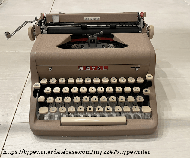 1957 Royal Quiet Deluxe on the Typewriter Database