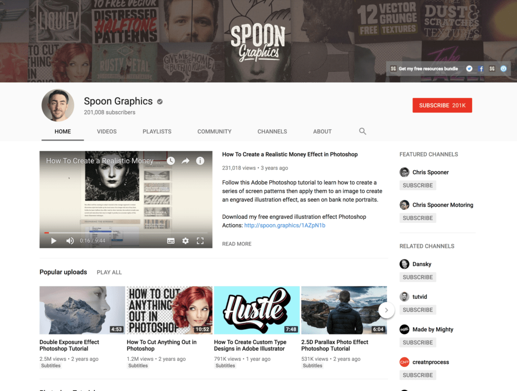 Spoon Graphics Chris Spooner Graphic Design Youtube Tutorials Typeyeah.