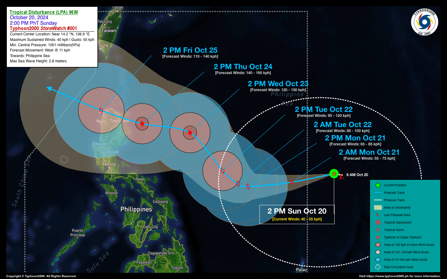 Tropical Disturbance (LPA) 96W StormWatch No. 01 Typhoon2000