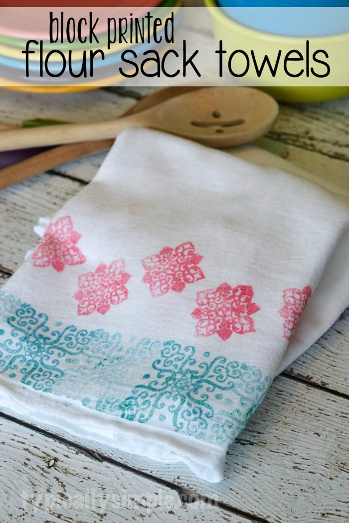 Block Printed Flour Sack Towels Typically Simple