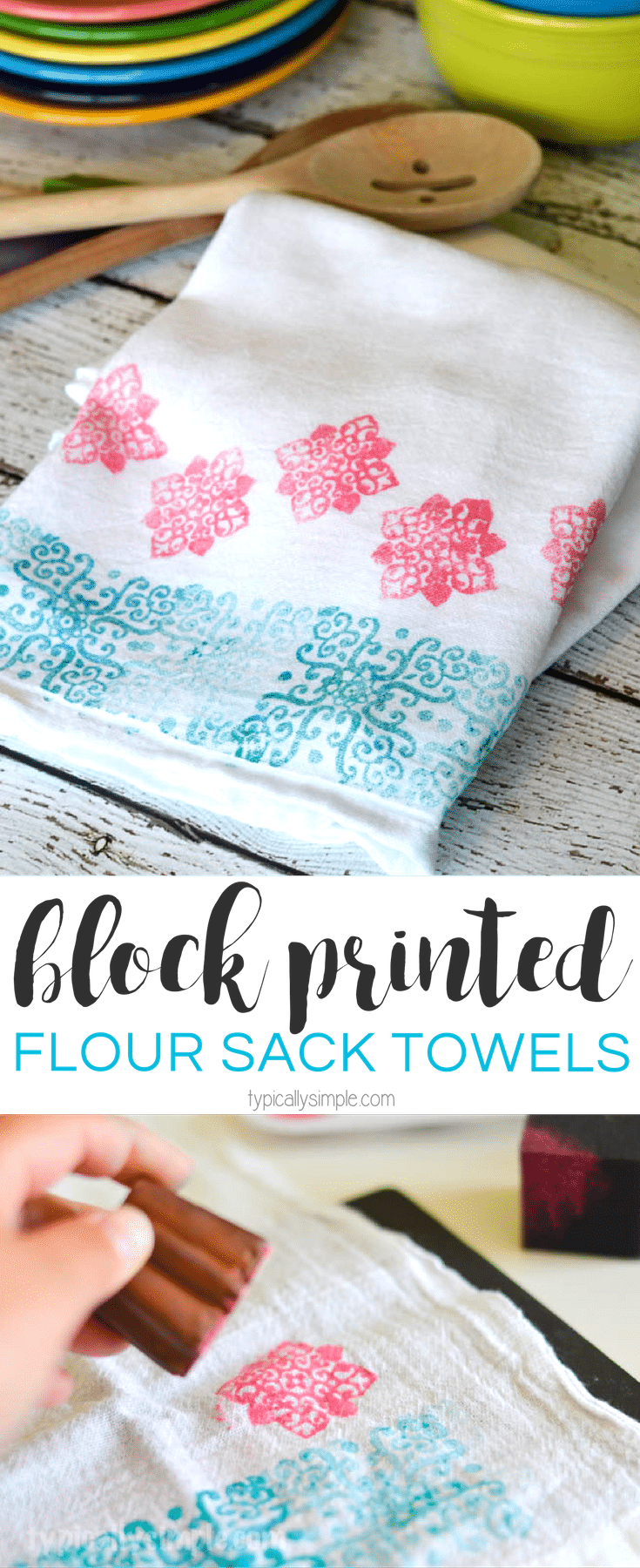Block Printed Flour Sack Towels Typically Simple