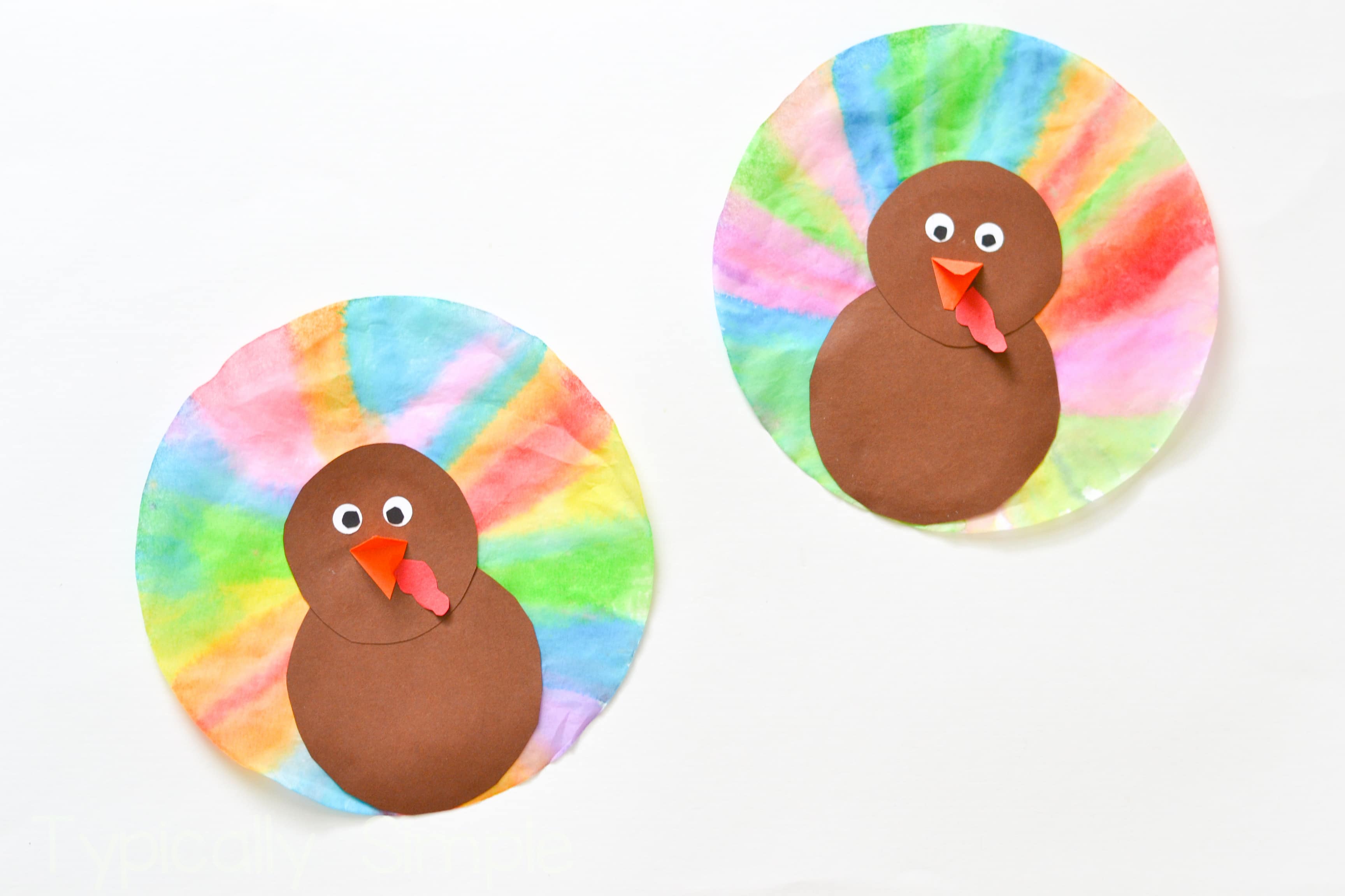 Watercolor Coffee Filter Turkeys Typically Simple