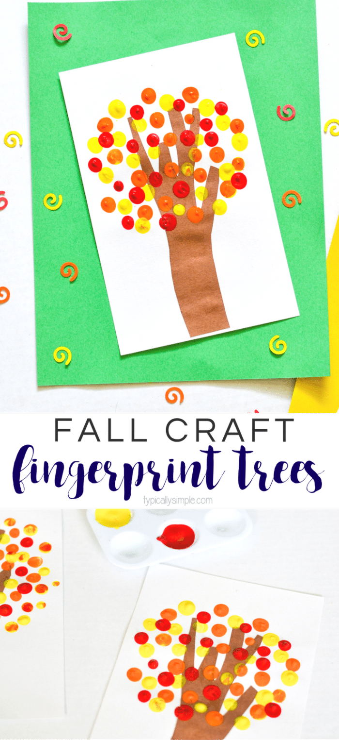 Fall Fingerprint Trees Craft Typically Simple