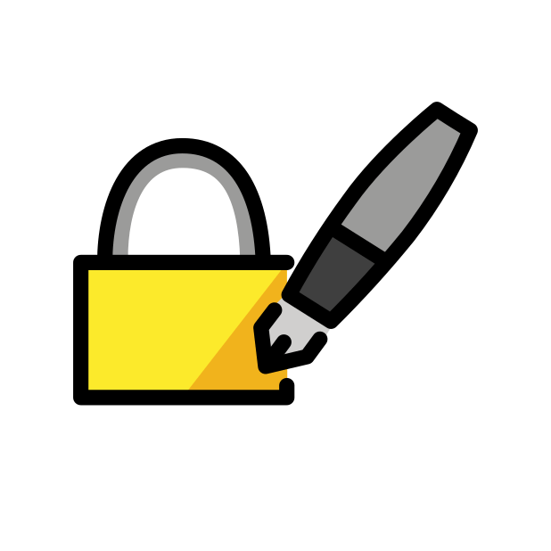 lock with ink pen Emoji Meanings Typography.Guru