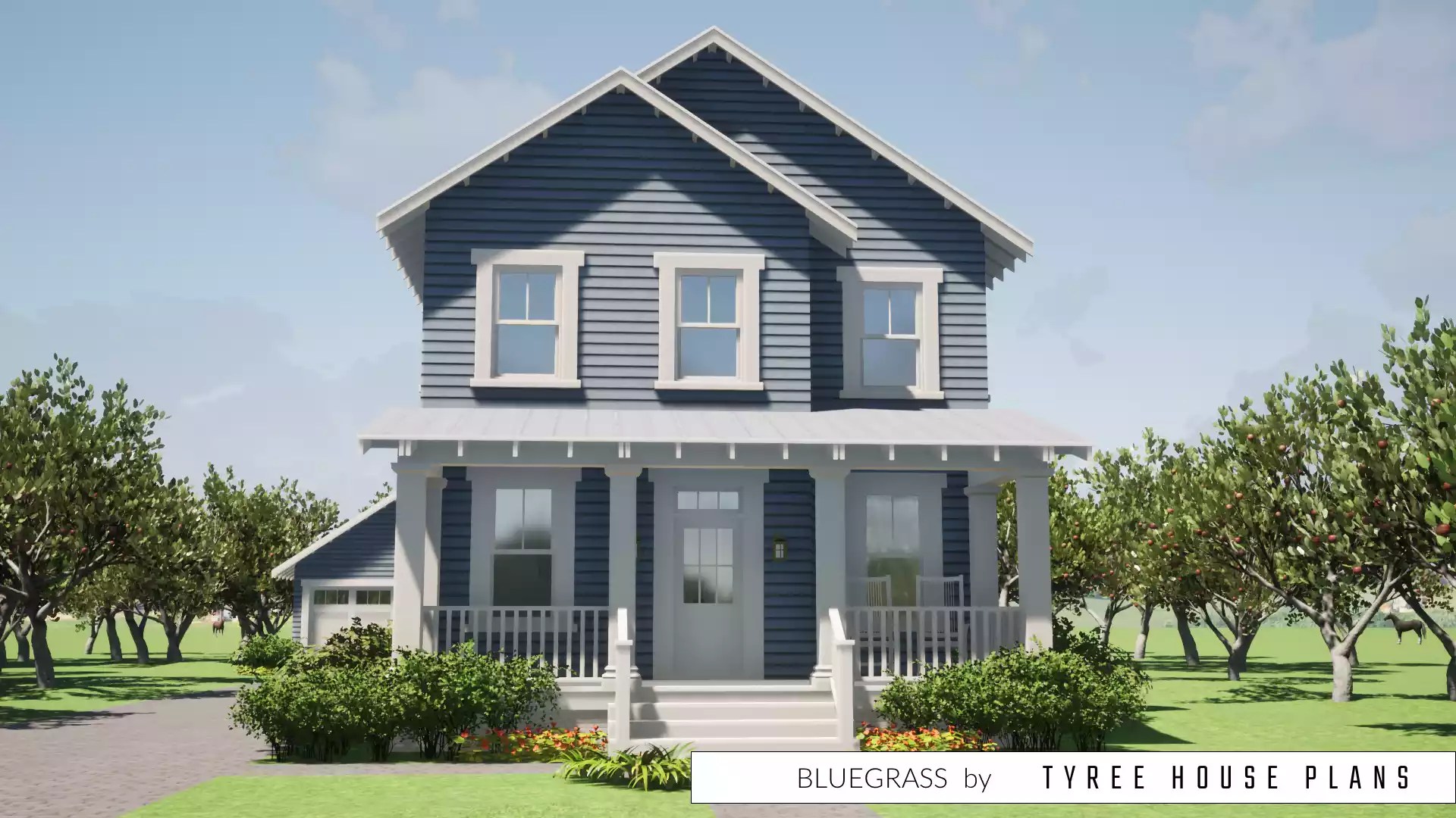 Bluegrass. Tiny 3 Bed Farmhouse by Tyree House Plans.
