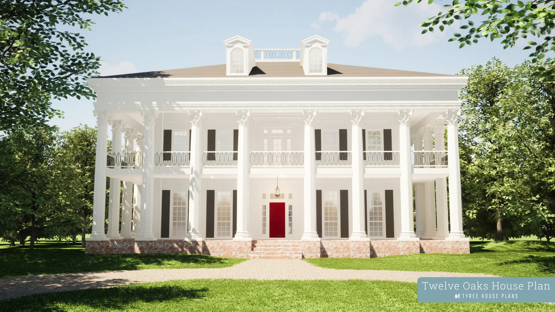 Twelve Oaks. Luxury Southern Plantation by Tyree House Plans.