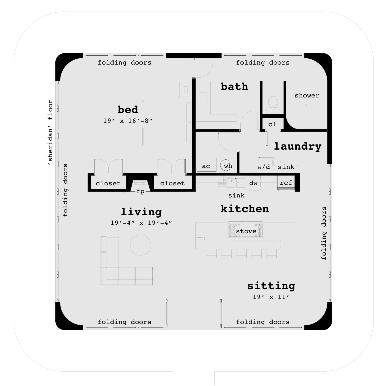 Sheridan. Square Modern Loft Home by Tyree House Plans.