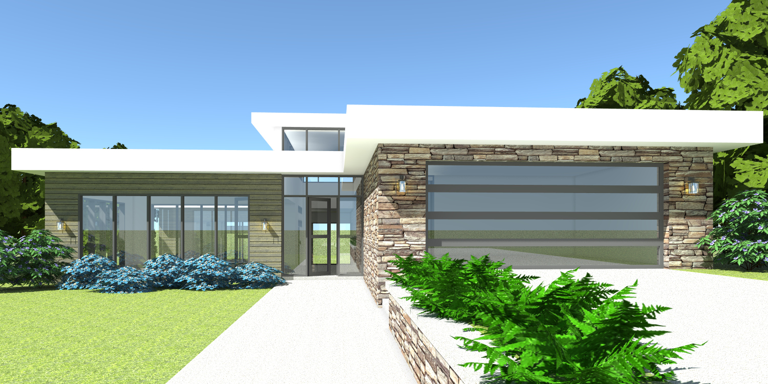 Searcy. 3 Bedroom MidCentury Modern Home by Tyree House Plans.