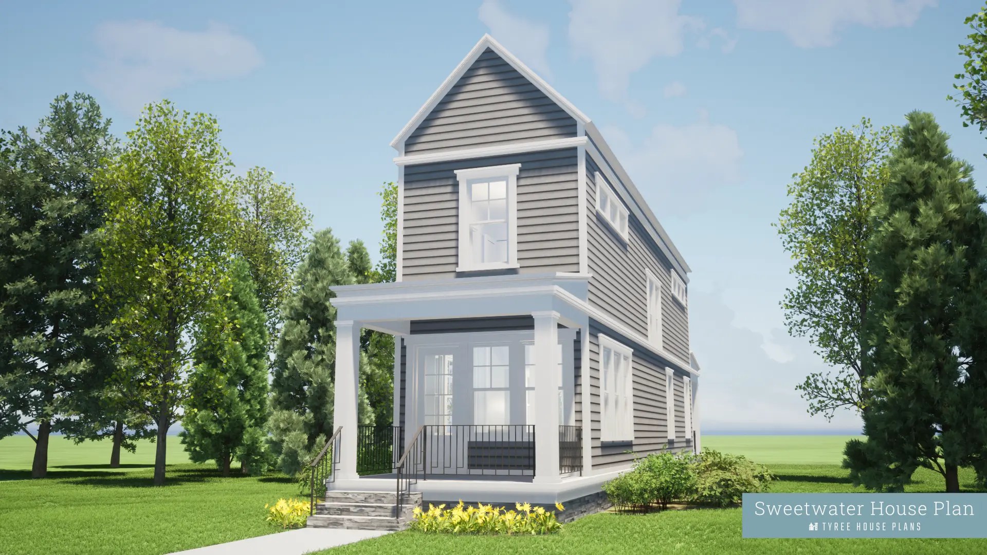 Sweetwater. The Extra Narrow Two Bedroom Home by Tyree House Plans