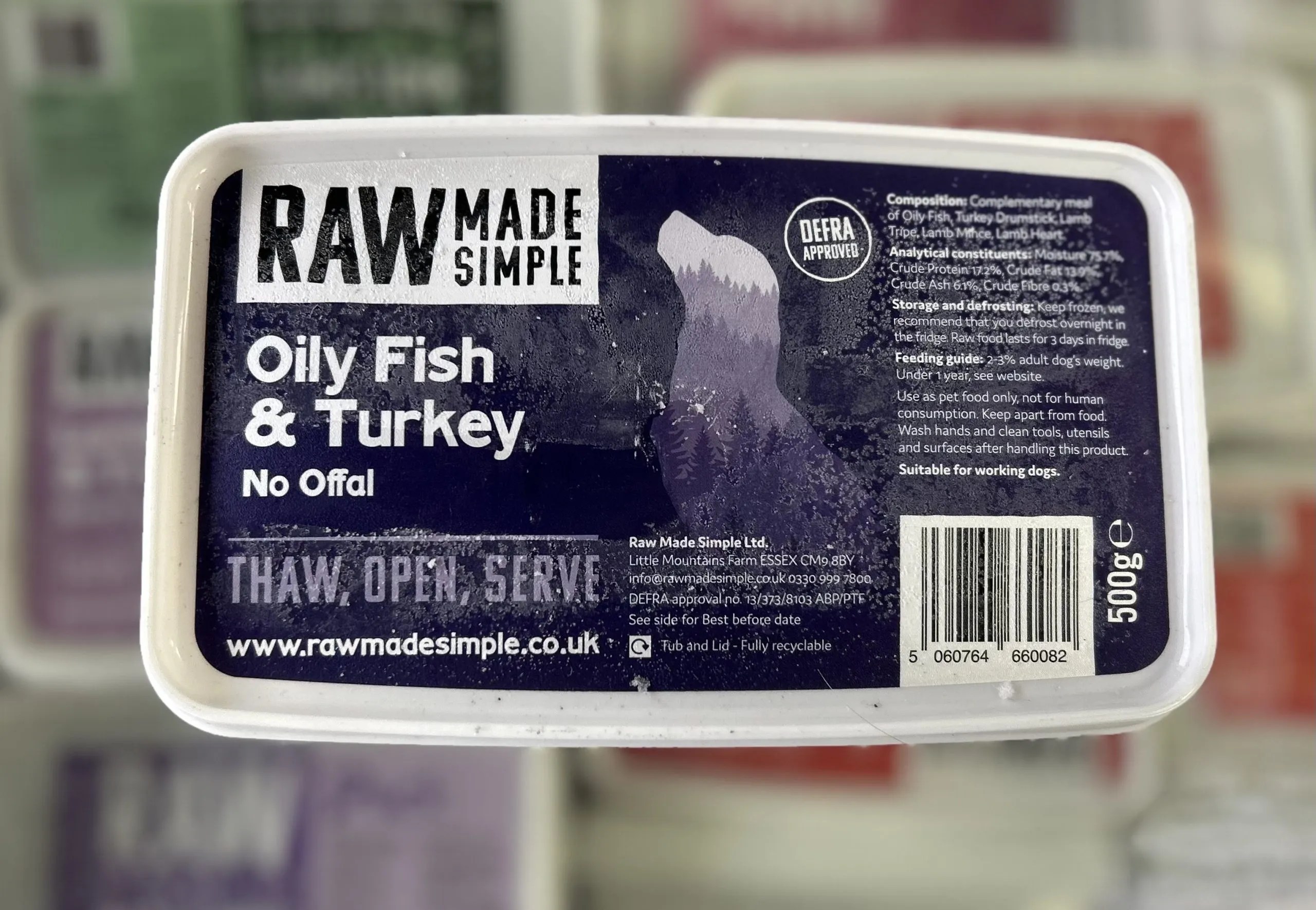 Raw Made Simple Oily Fish & Turkey 500g Tysons Raw
