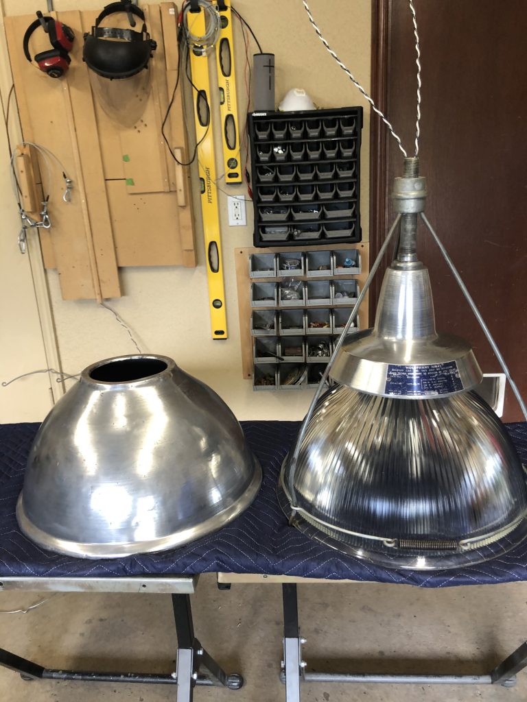 Vintage Holophane Hibay lights UTurn Designs