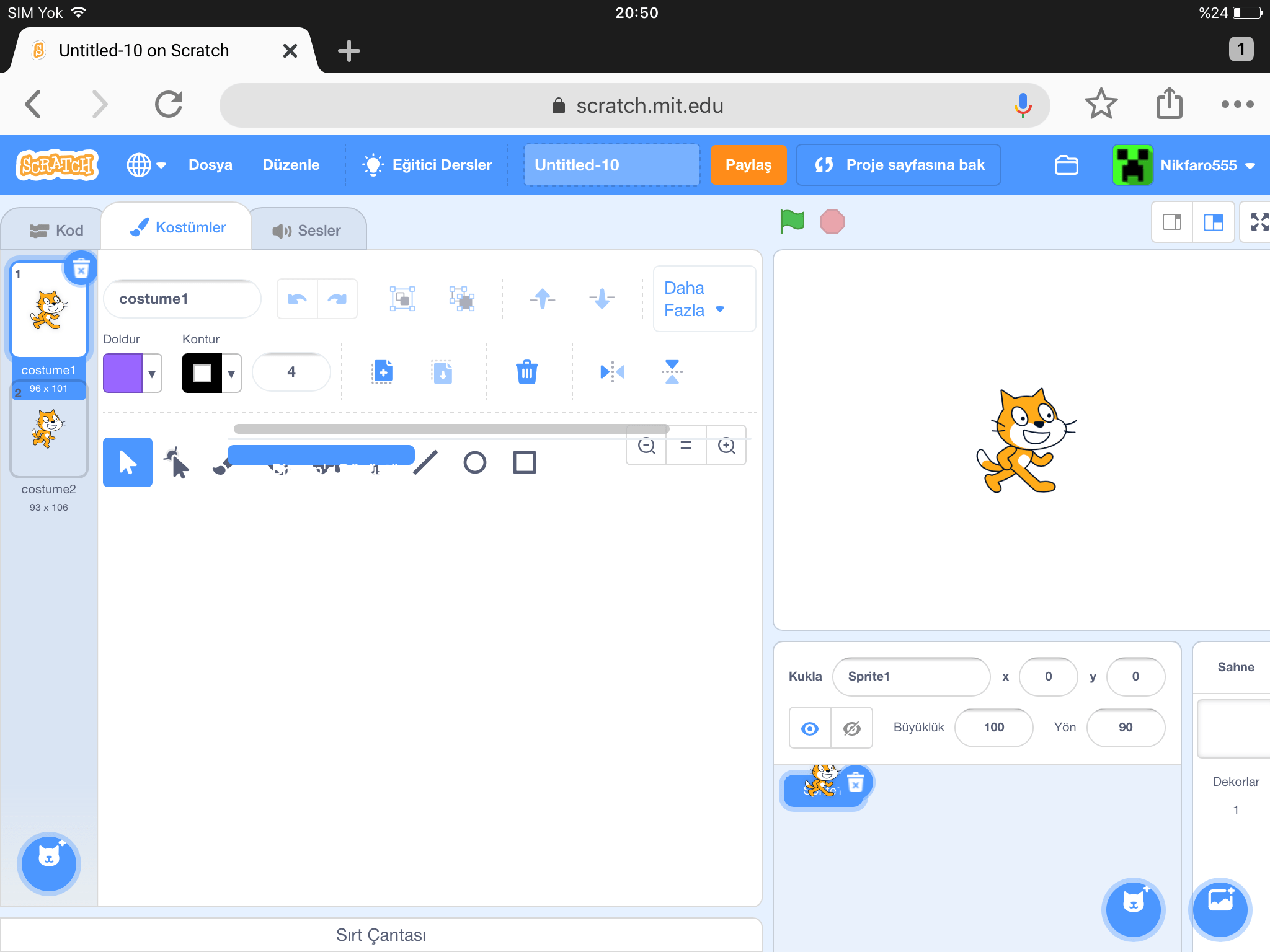 Interface bug on iPad Discuss Scratch