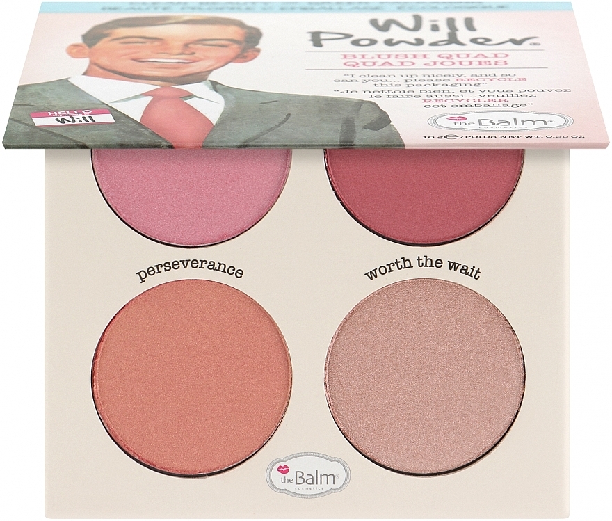 theBalm Will Powder Blush Quad Палетка рум'ян для обличчя купити за
