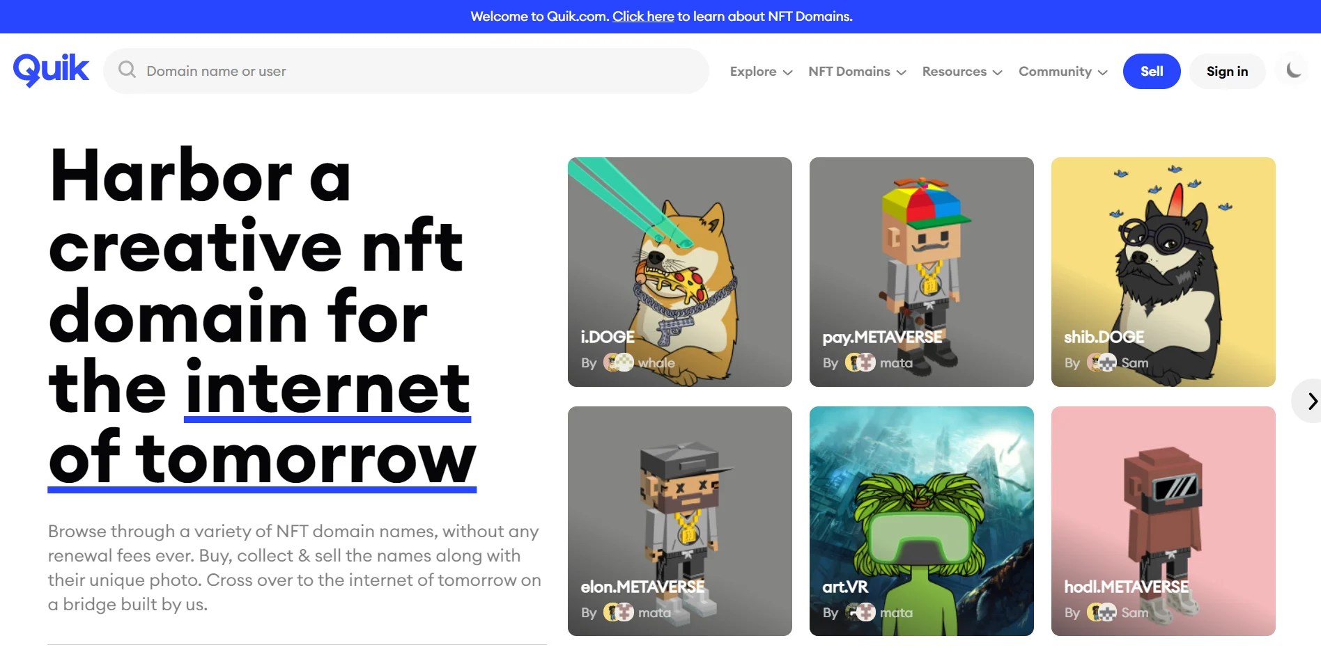 NFT Domains Marketplace Allows Users to Mint Crypto Domain