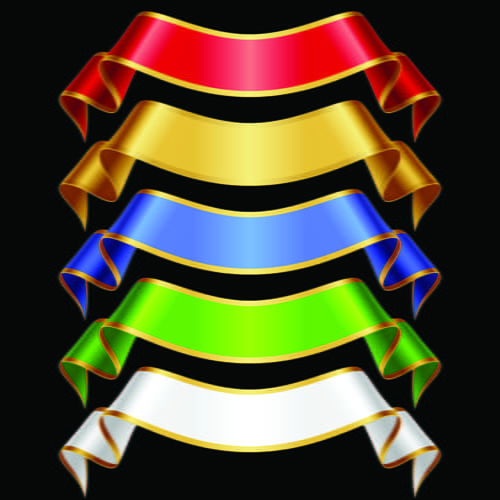 Colored ribbons design vector eps UIDownload