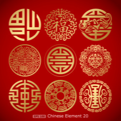 Chinese pattern styles vector eps UIDownload