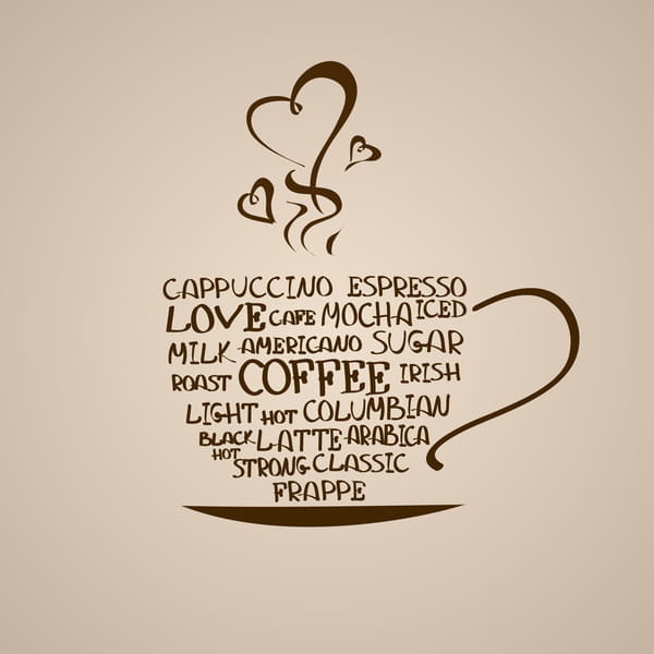 Word coffee cup background vector eps UIDownload