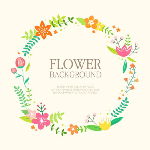 Elegant flower wreath vector background eps UIDownload