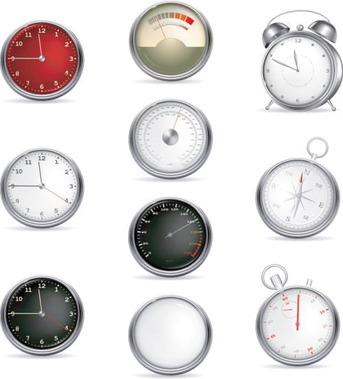 Different clock icons vector set eps UIDownload