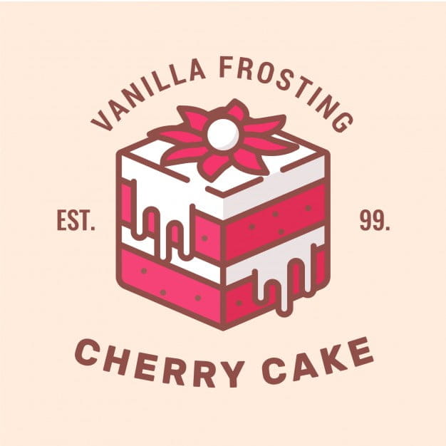 Cherry cake logo eps vector UIDownload