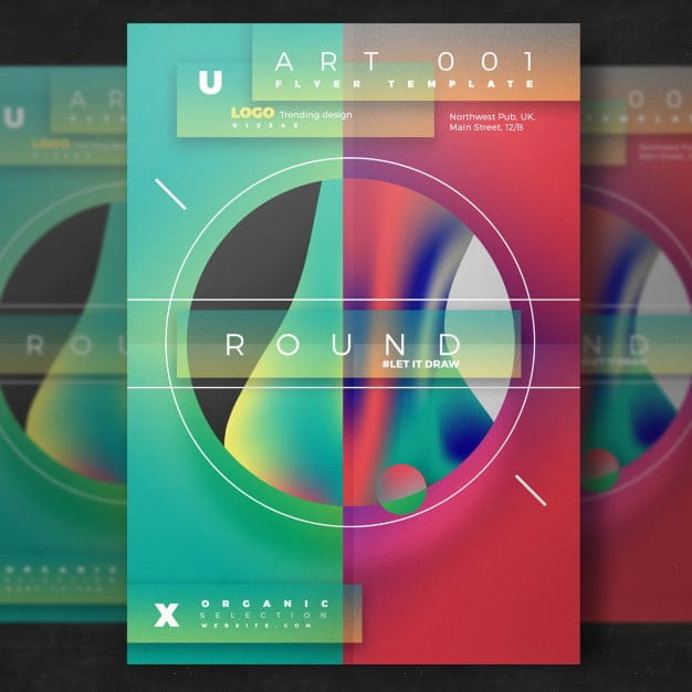 Artistic flyer template psd vector UIDownload