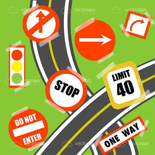 Road signs eps vector UIDownload