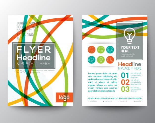 Abstract brochure with full color lines eps vector UIDownload