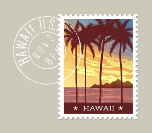 hawaii postage stamp template vector eps UIDownload