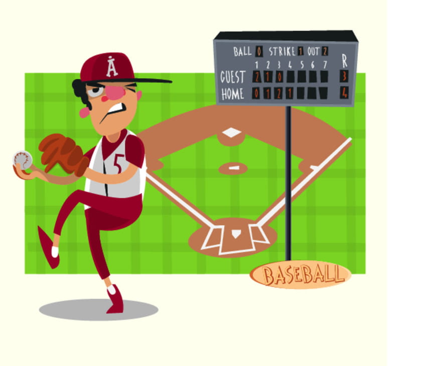 Baseball game characters and objects. Vector illustration eps UIDownload