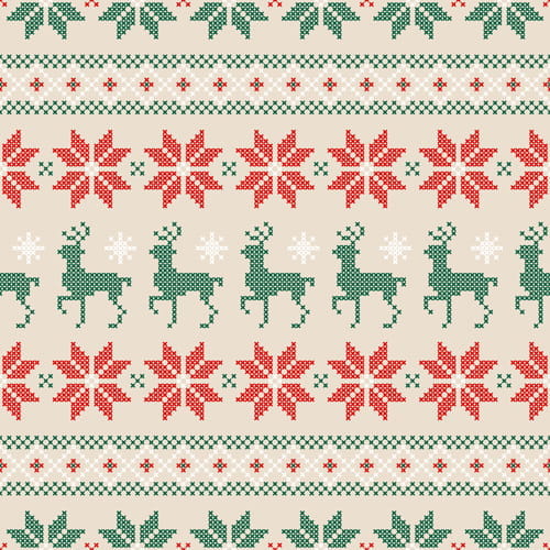 Knitted fabric christmas pattern vector set eps UIDownload