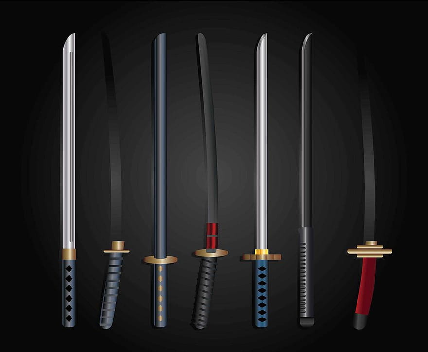 Katana vector set eps svg UIDownload