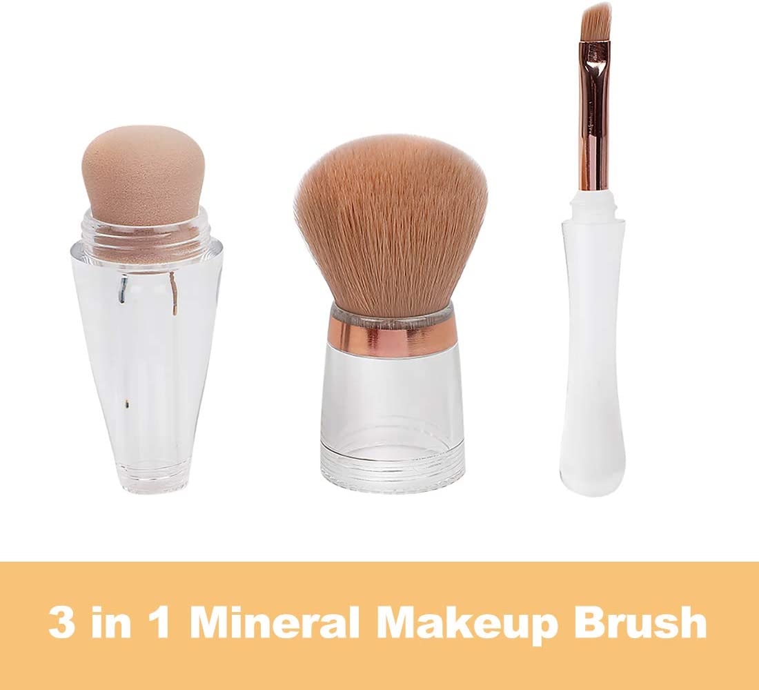 MINISO 3 in 1 Mineral Makeup Brush for Face, Nonskin Irritation, Non