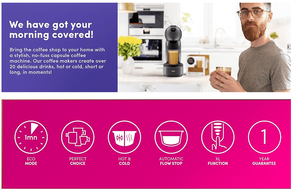 De'Longhi Nescafe Dolce Gusto Esperta Automatic Capsule Coffee Machine