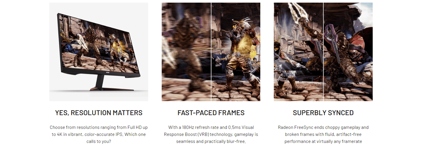 Acer Nitro VG270 Gaming Monitor, 27" FHD IPS Display, 180Hz Refresh