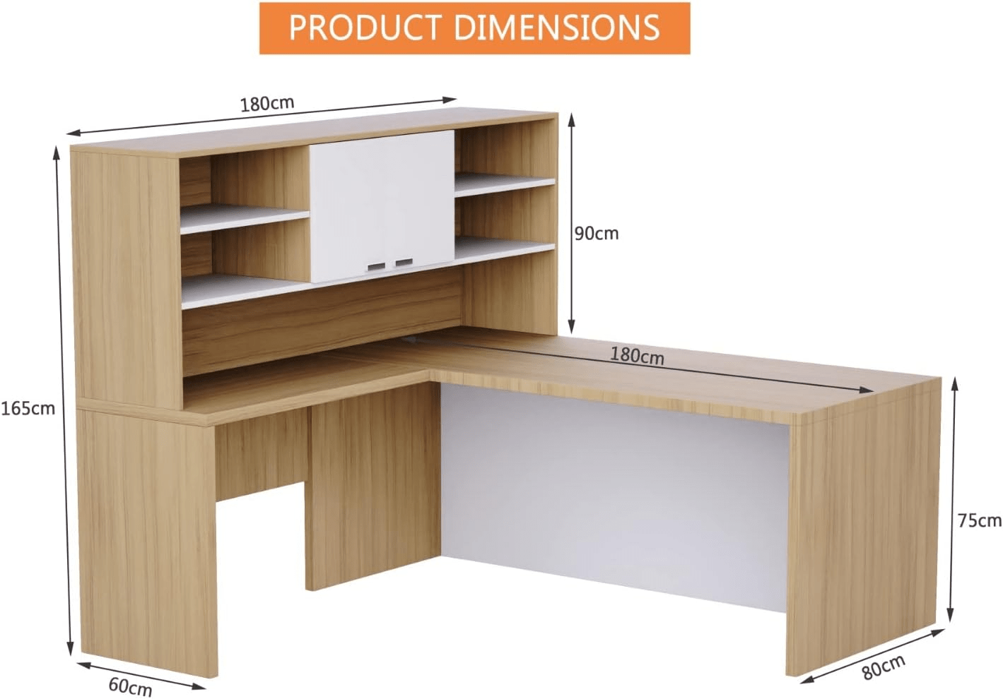 Mahmayi Newly Crafted LShaped Executive Desk, Height Storage Feature