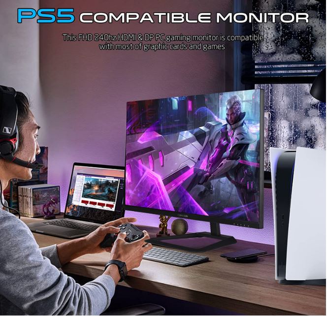 GAMEON 32" FHD Flat Gaming VA Monitor, 240 Hz Refresh Rate, 1ms