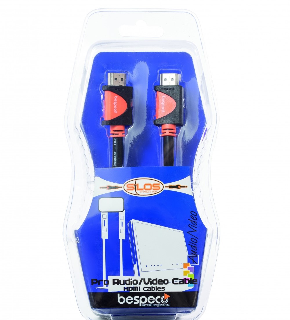 Bespeco SLHH300 HDMI Audio and Video Cable, High Speed Transmission, 3 Meter Length, Black