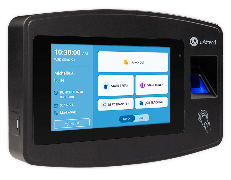 Touch Tablet WiFi Time Clock JR2000 uAttend Canada