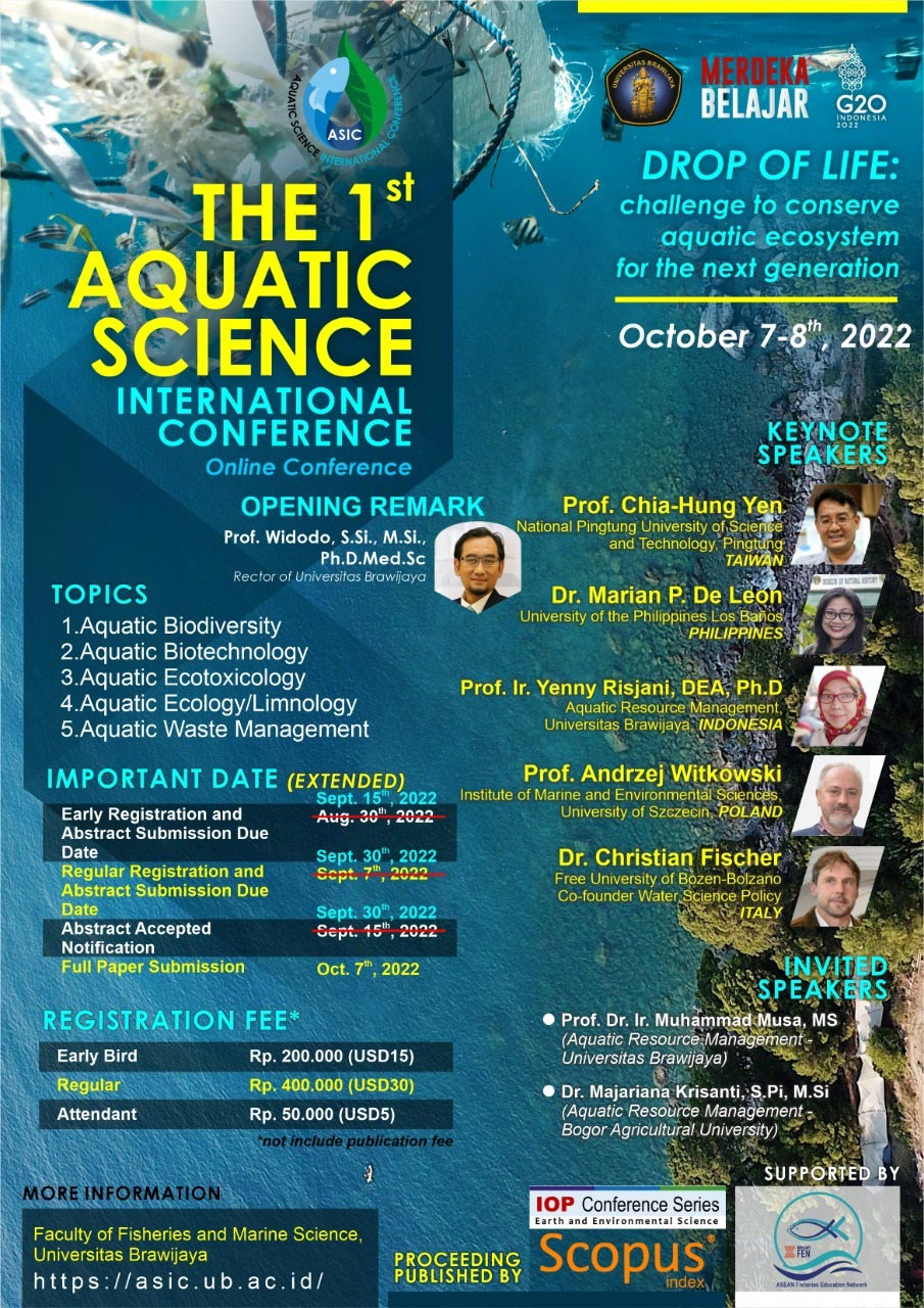 The 1st Aquatic Science International Conference 2022 (ASIC 2022