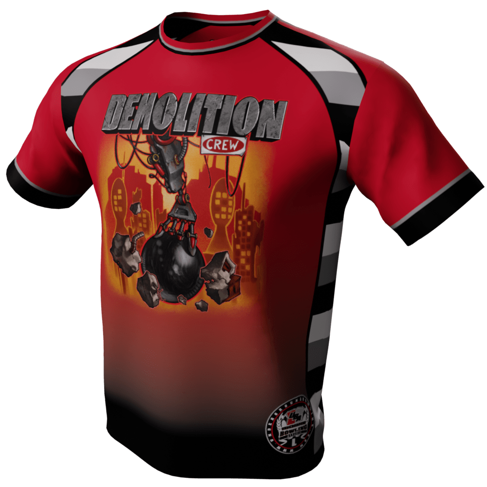 Demolition Crew Side Stripes Bowling Jersey UBA Apparel