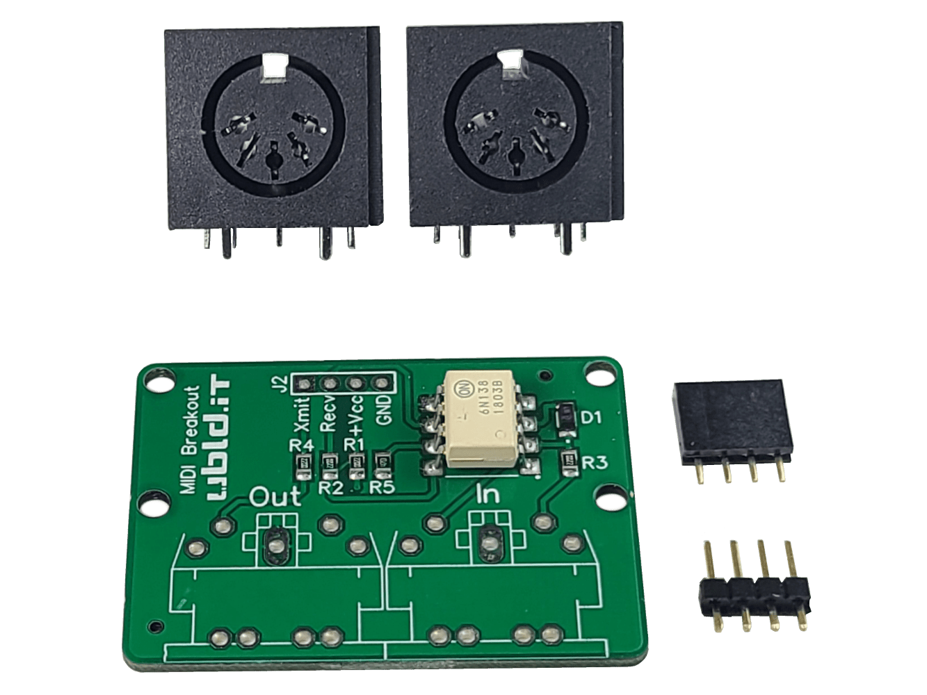 MIDI Breakout Board EZ - ubld.it - TrueRNG and Electronic Kits
